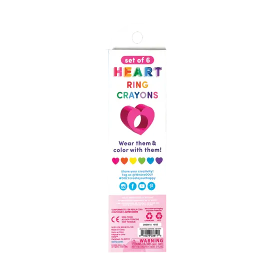 Ooly Ooly | Heart Ring  Kreideset, 6er-Set