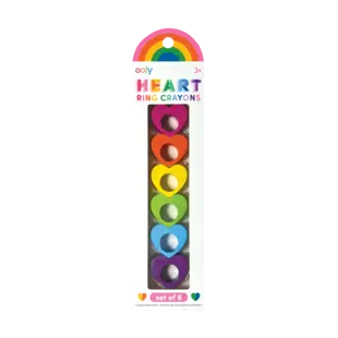 Ooly | Heart Ring  Crayons de couleur, lot de 6
