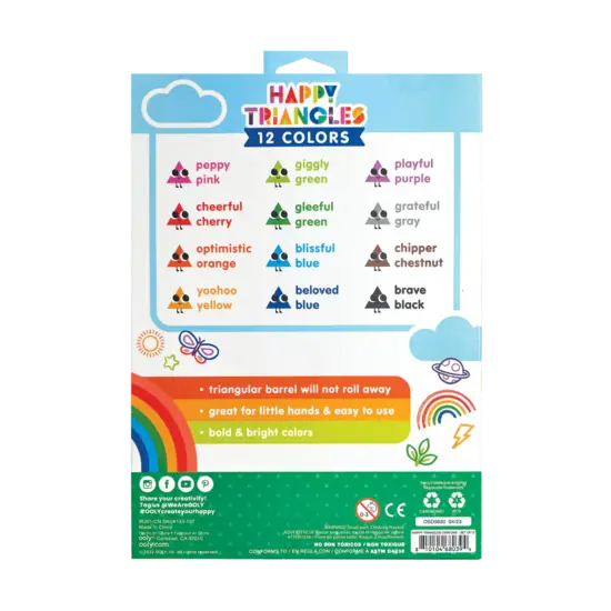 Ooly Ooly | Happy Triangles Jumbo-Kreiden, 12er-Set