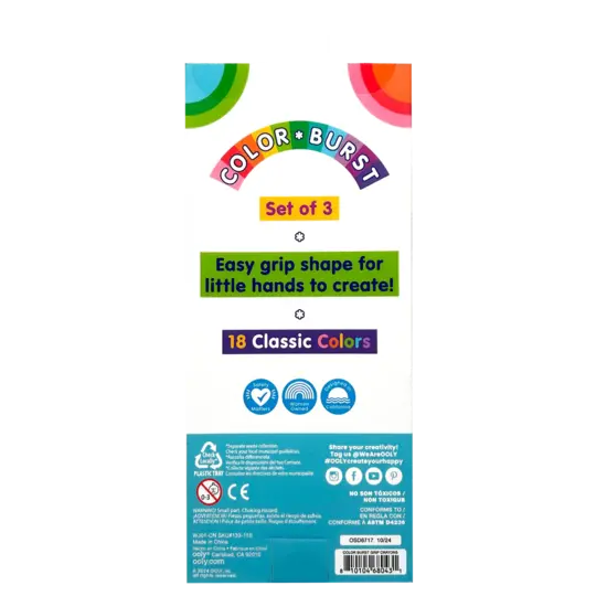 Ooly Ooly | Color Burst Kreideset, 3er-Set