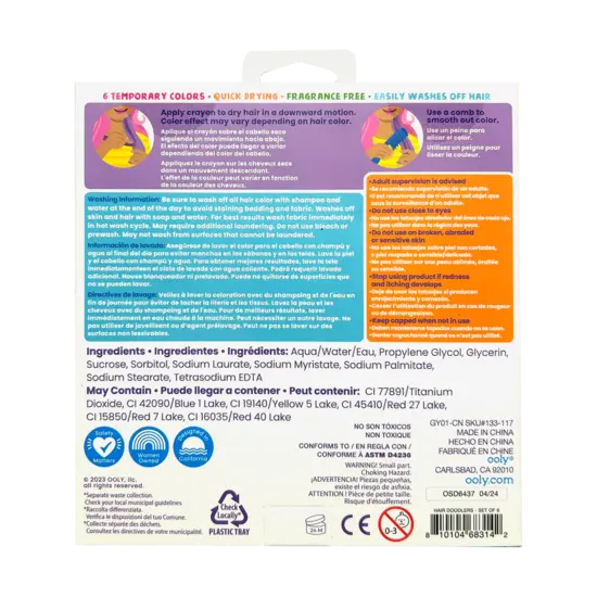 Ooly Ooly | Hair Doodlers Hair Crayons Set of 6