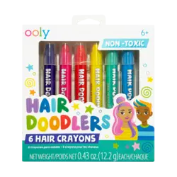 Ooly | Hair Doodlers Crayons pour colorer les cheveux, lot de 6