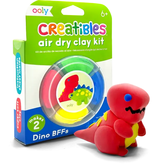 Ooly Ooly | Creatibles Mini-Lufttrocknender-Ton-Bausatz Dino BFFs