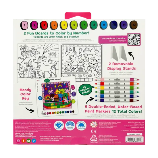 Ooly Ooly | Colortopia Color By Number Paint Marker Kit Unicorn Funland