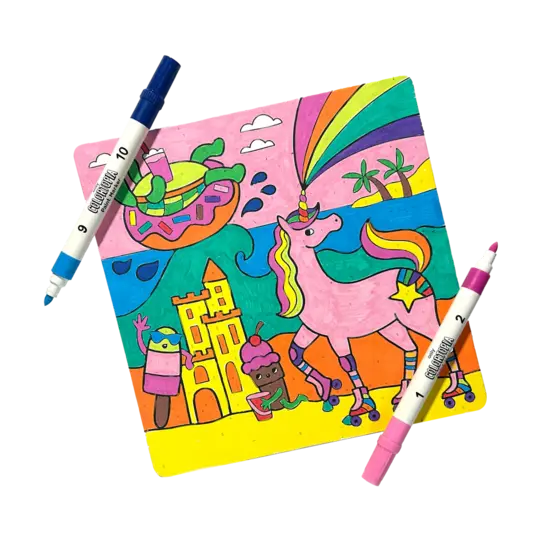 Ooly Ooly | Colortopia Malen nach Zahlen-Farbstift-Set Einhorn-Funland