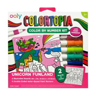 Ooly | Kit de marqueurs de peinture Colortopia Color By Number Unicorn Funland