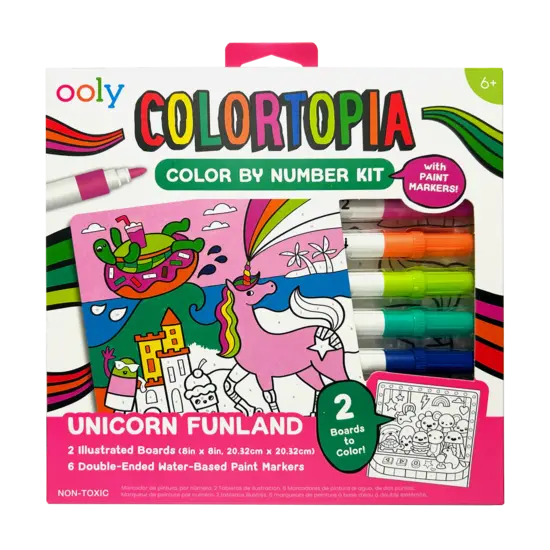 Ooly Ooly | Colortopia Color By Number Paint Marker Kit Unicorn Funland
