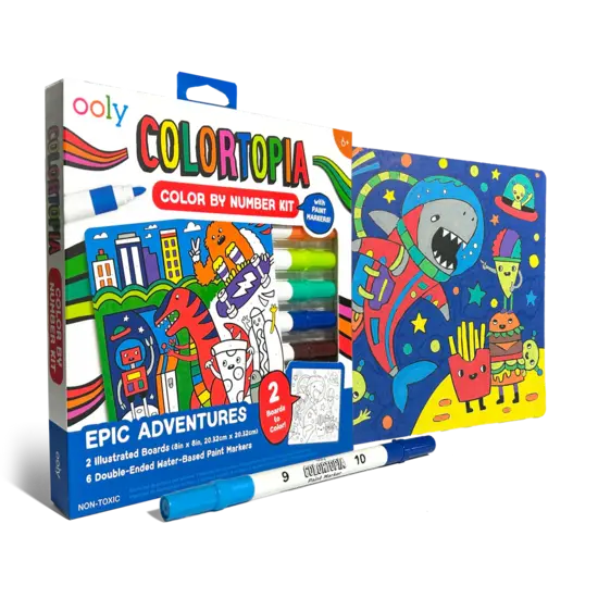 Ooly Ooly | Colortopia Kit de marqueurs de peinture à colorier par numéro Epic Adventures