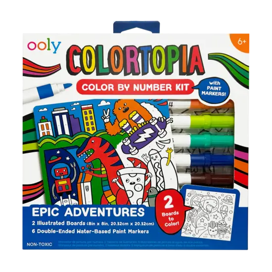 Ooly Ooly | Colortopia Color By Number Paint Marker Kit Epic Adventures