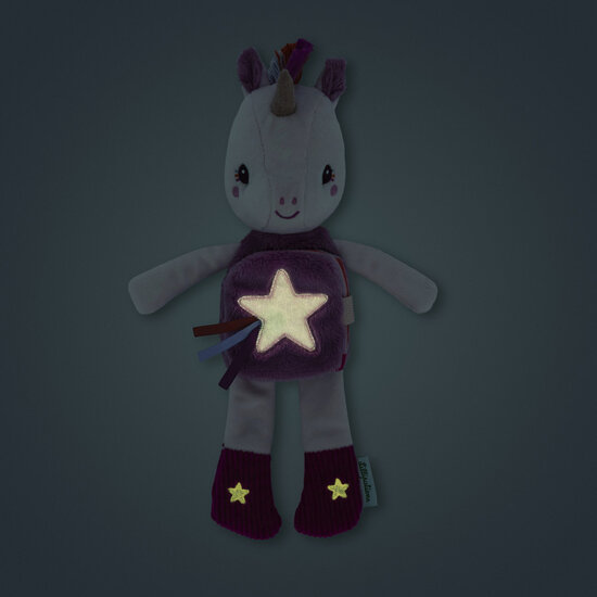 Lilliputiens Lilliputiens | Lena the Unicorn Glow-In-The-Dark Plush and Fabric Book