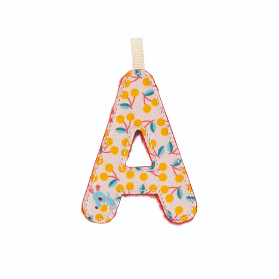Lilliputiens Lilliputiens | Letter A in Reversible Pink Phosphorescent Fabric