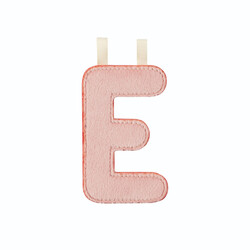 Lilliputiens | Letter E in Reversible Pink Phosphorescent Fabric