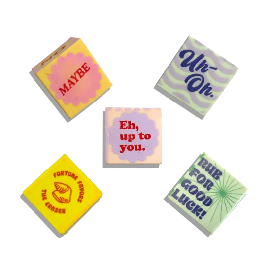 Ooly Ooly |  Feeling Lucky Dobbelsteen Gummen Set Van 5