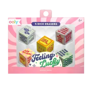 Ooly |  Feeling Lucky Dice Erasers Set of 5