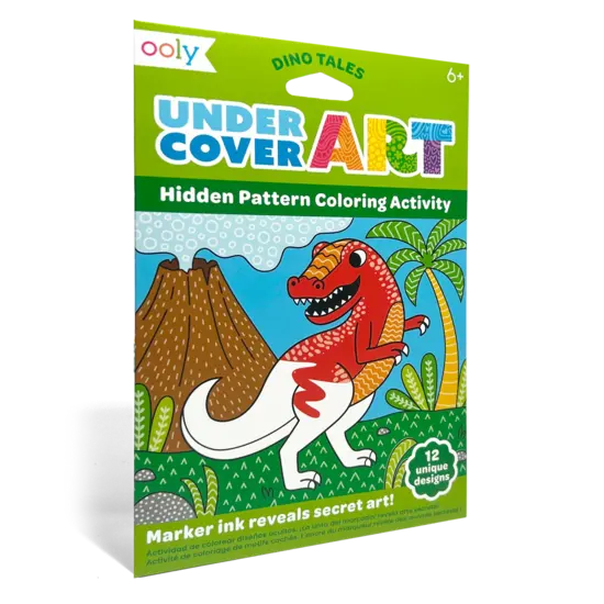 Ooly Ooly | Undercover Art – Malvorlagen mit versteckten Mustern – Kunstkarten – Dino Tales