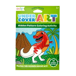 Ooly | Undercover Art Hidden Pattern Coloring Activity Art Cards Dino Tales