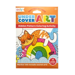 Ooly | Undercover Art Hidden Pattern Coloring Activity Art Cards Smitten Kittens