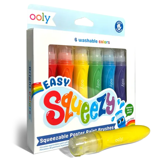 Ooly Ooly | Ensemble de 6 pinceaux à peinture faciles à presser Easy Squeezy