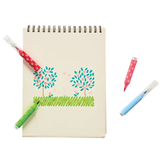 Ooly Ooly | Tampons à double embout et marqueurs pinceaux, lot de 18