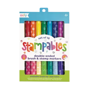 Ooly | Stampables Dubbelzijdige Stempel En Penseelmarkers Set Van 18