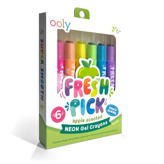 Ooly Ooly | Fresh Pick Apple Scented Gel Crayons  Set of 6
