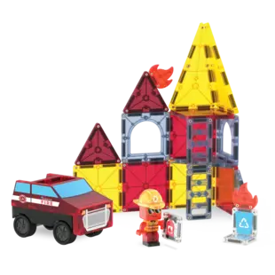 Magna-Tiles | Fire Rescue Ensemble de 27 pièces