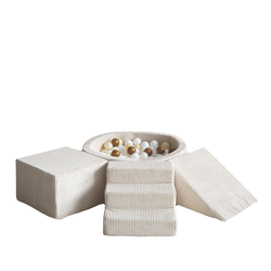 Moje | 3 Elementen + Ballenbad - Rib Velvet  Cream 90x30 cm + 200 Ballen