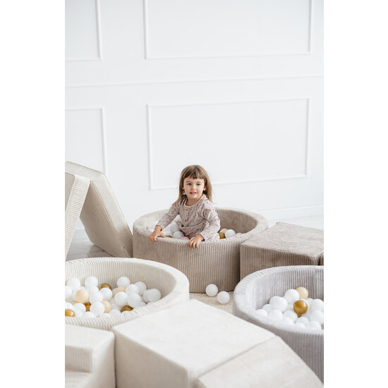 Moje Moje | 3 Elements + Ball Pool - Rib Velvet  Velvet  Grey 90x30 cm + 200 Balls