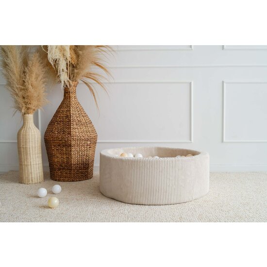 Moje Moje | Ballenbad Rib Velvet - Créme 90x30 cm + Ballen