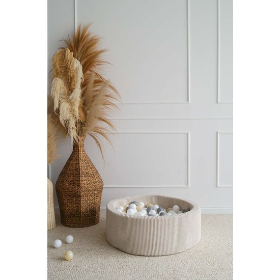 Moje Moje | Ballenbad Rib Velvet - Créme 90x30 cm + Ballen