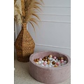 Moje Moje | Ball Pool Rib Velvet - Dirty Pink 90x30 cm + Balls