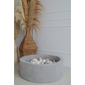 Moje Moje | Ball Pool Rib Velvet - Grey 90x30 cm + Balls