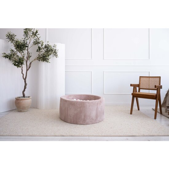Moje Moje | Piscine à balles Rib Velvet - Dirty Pink 90 x 40 cm + balles
