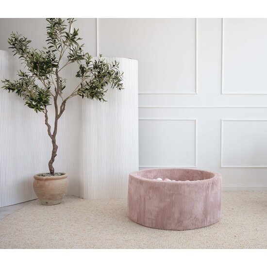 Moje Moje | Bällebad Rib Velvet - Dirty Pink 90x40 cm + Balls