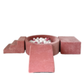 Moje Moje | 3 elementen + ballenbad - Soft Velvet Raspberry Pink 90x30 cm + 200 ballen