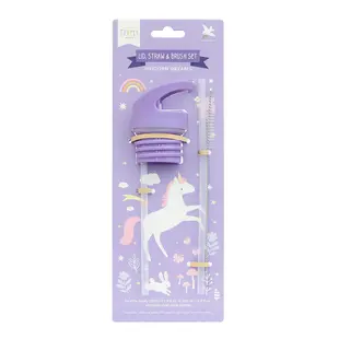 A Little Lovely Company | Verschluss, Strohhalm & Bürste Set Unicorn Dreams