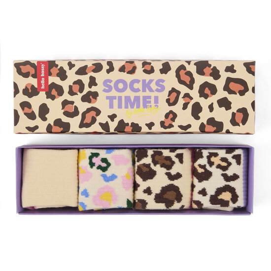 Hello Hossy Hello Hossy | Leopard Socks 4 Pack