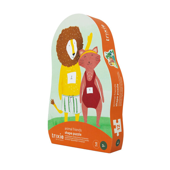 Trixie Trixie |  Vormenpuzzel - Dierenvrienden - 12 stuks