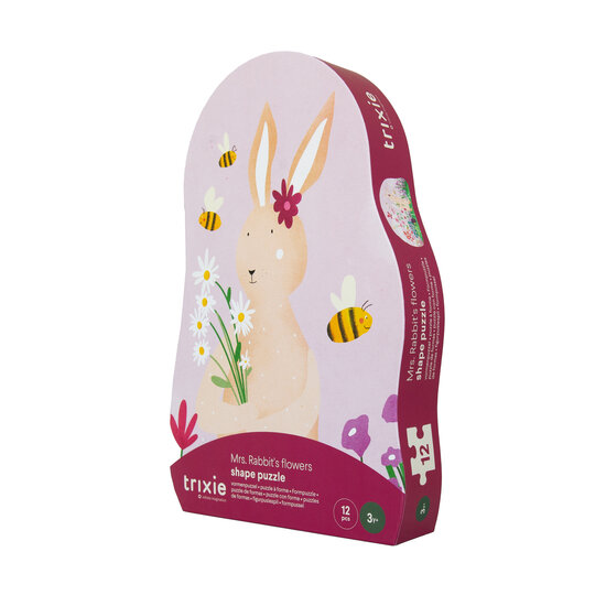 Trixie Trixie | Shape puzzle - Mrs. Rabbit's flowers - 12 pcs