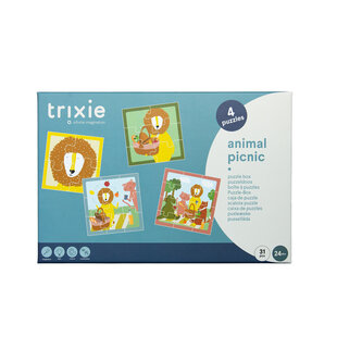 Trixie | Puzzleschachtel - Tiere Picknick - 4 Puzzles