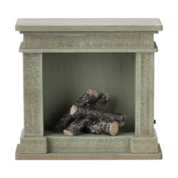 Maileg | Open Haard Miniatuur Dusty green