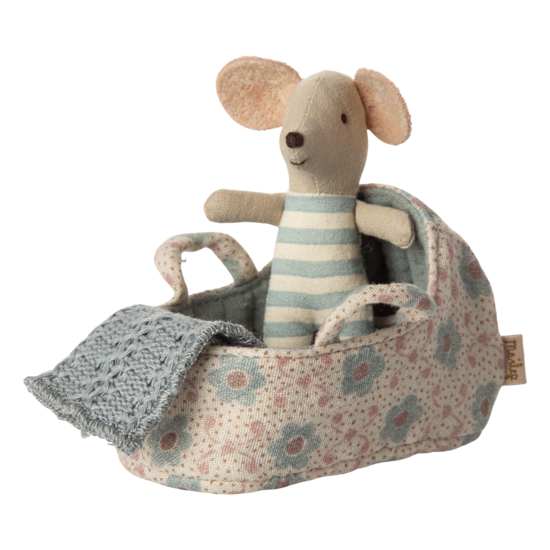 Maileg Maileg | Carry cot Baby mouse Blue