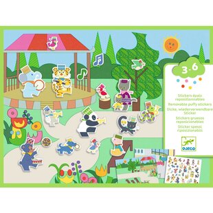 Djeco | Verwijderbare Puffy Stickers Fanfare