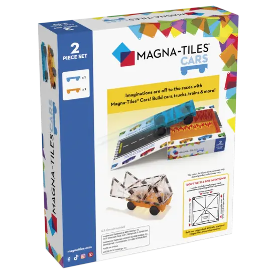 Magna-Tiles Magna-Tiles | Cars Blauw & Oranje 2 Stuks Set
