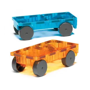 Magna-Tiles | Cars Blue & Orange 2 Piece Set
