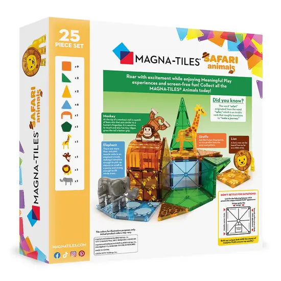 Magna-Tiles Magna-Tiles | Safari Animals 25 Piece Set