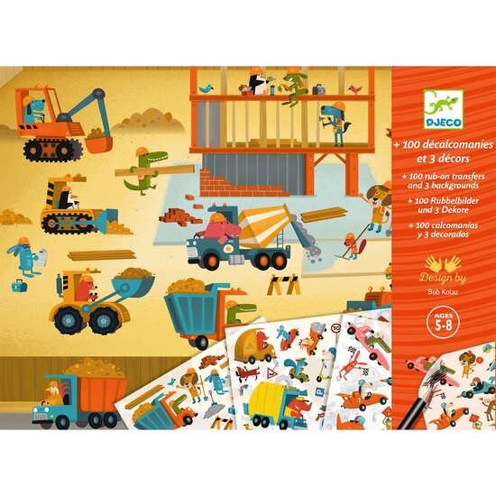 Djeco Djeco | + 100 Transferaufkleber und 3 große Dekore Asphalt