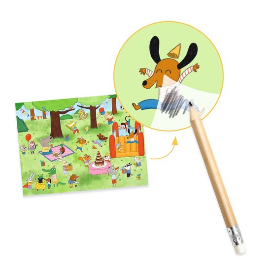 Djeco Djeco | + 100 Transfer Stickers and 3 Large Decorations It's Party Time!