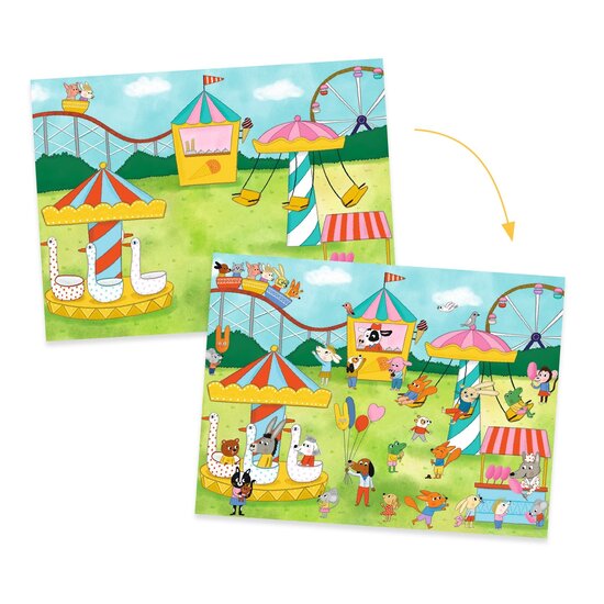 Djeco Djeco | + 100 Transferstickers En 3 Grote decors Het Is Feest!