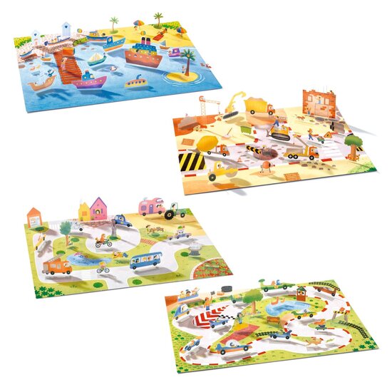 Djeco Djeco | Aufstellbare Aufkleber – Fahrzeuge